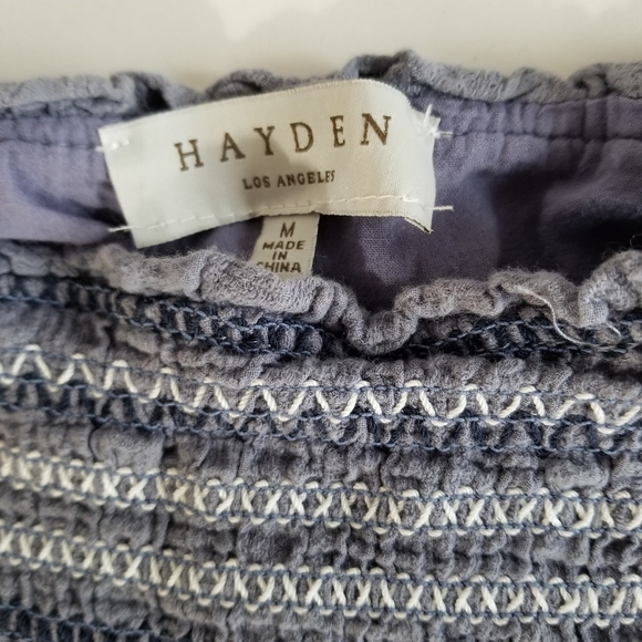 Hayden Embroidered Cottagecore Top M Gray - Picture 6 of 8